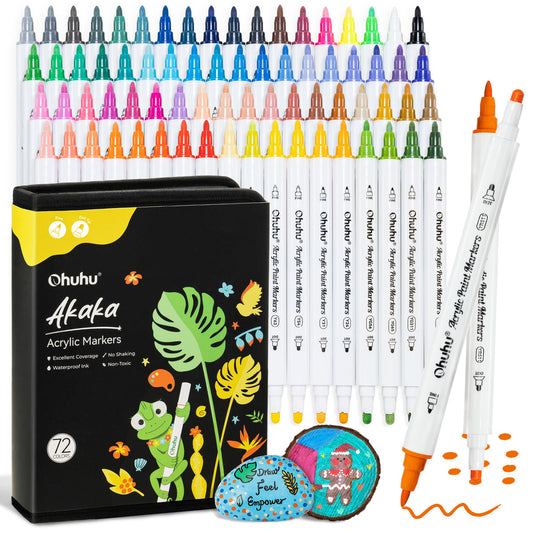 Ohuhu Acrylic Paint Markers Cotton-core 72 Colors - Akaka Discount