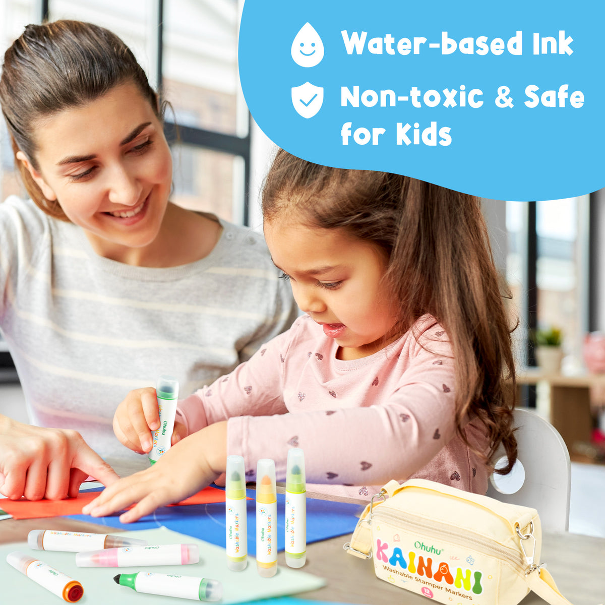 Ohuhu Washable Stamper Kids Dual Tips Water-based Markers USA