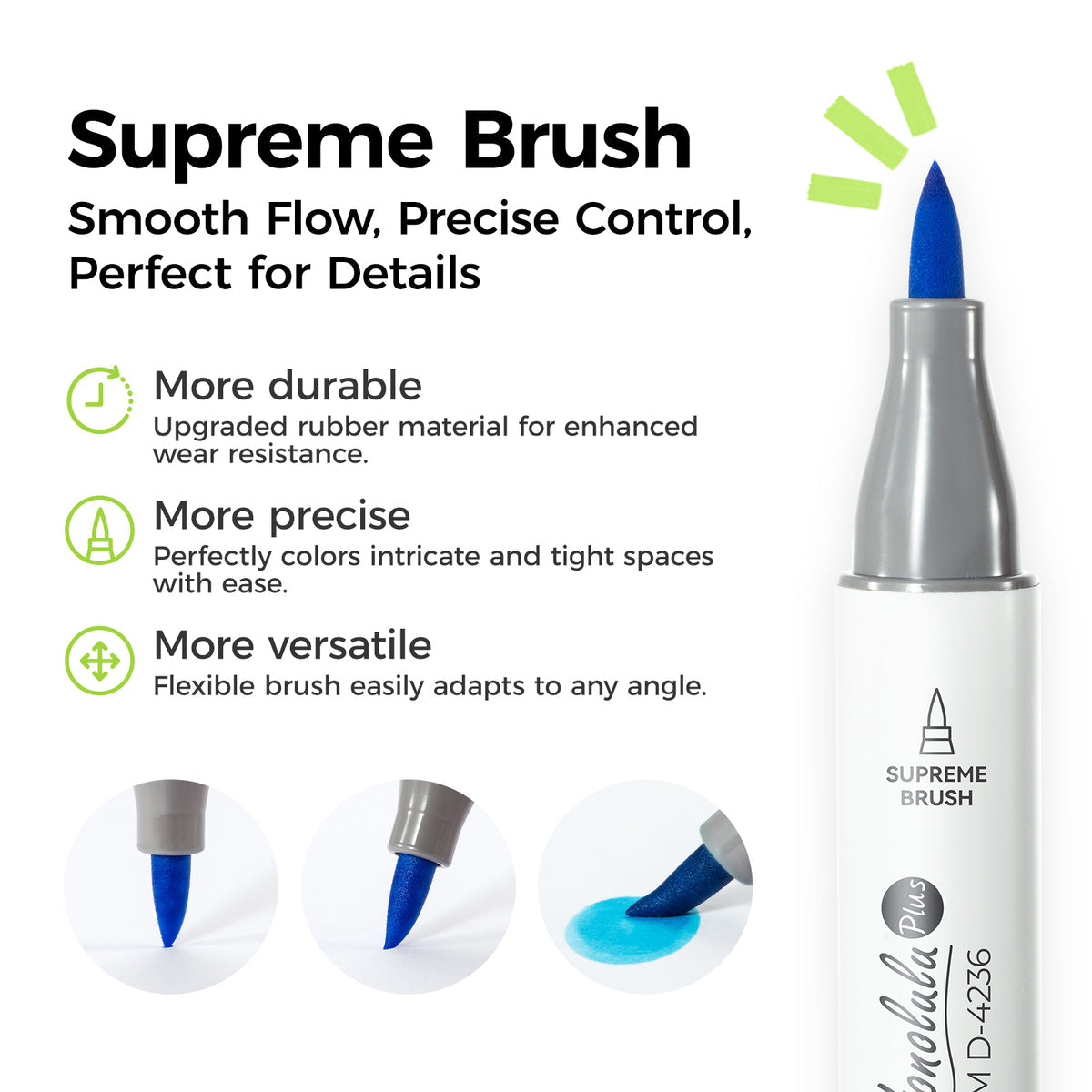 Ohuhu Honolulu Plus Series Supreme Rubber Brush Tip Markers USA