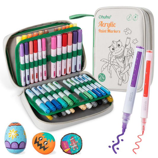 Ohuhu Acrylic Markers 24 Colors 48 Pack US