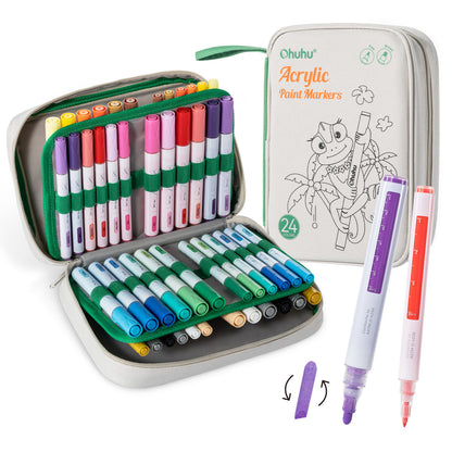 Ohuhu Acrylic Markers 24 Colors 48 Pack US