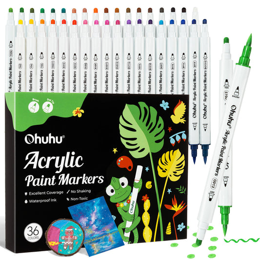 Ohuhu Acrylic Paint Markers Cotton-core 36 Colors - Akaka US stock