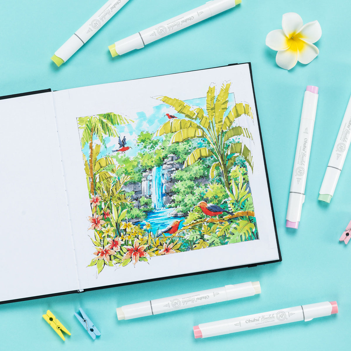 Ohuhu Bleedproof Double-Sided Marker Pad with PU Cover On Sale