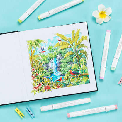 Ohuhu Bleedproof Double-Sided Marker Pad with PU Cover On Sale
