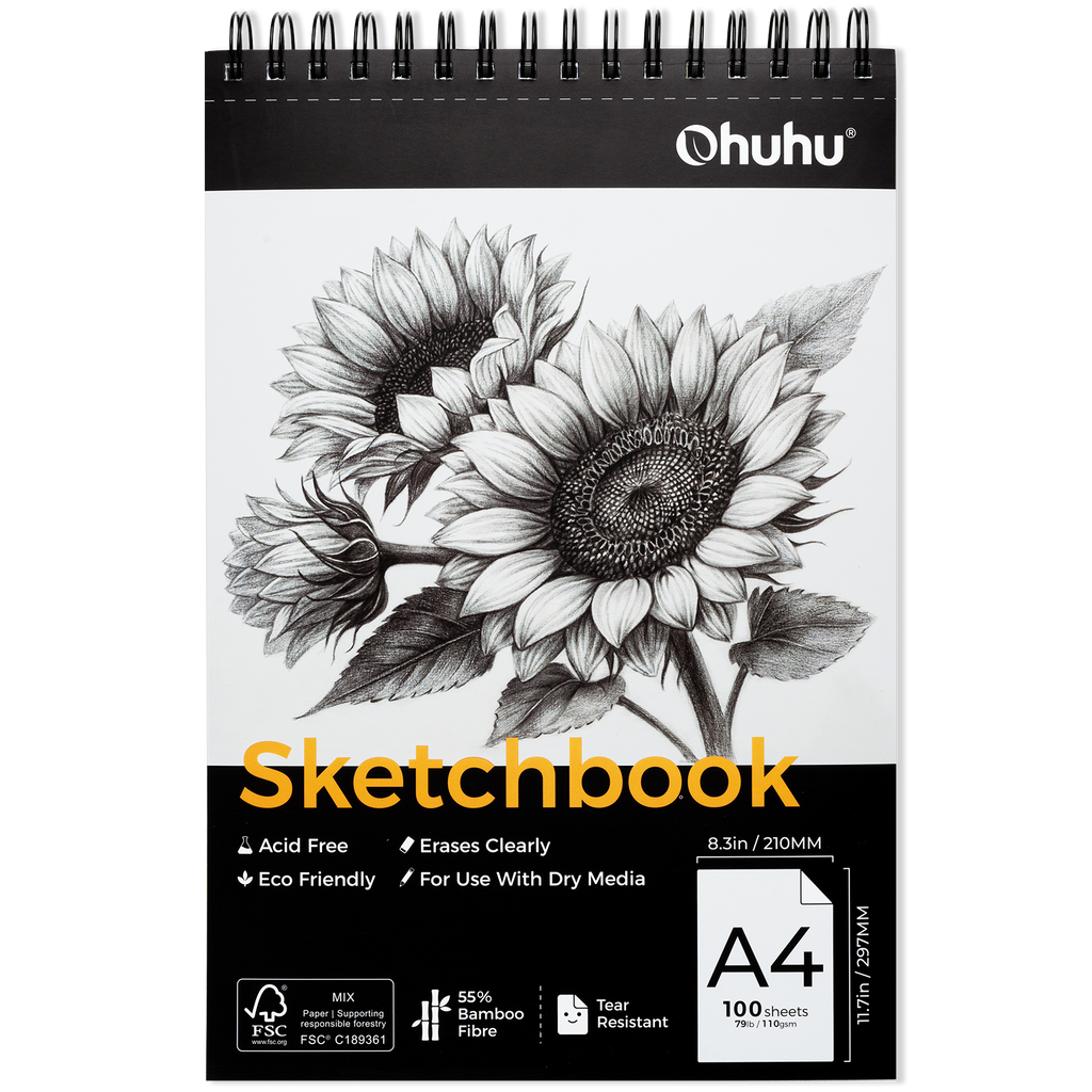 Ohuhu Tear Resistant Bamboo Fiber Drawing Sketchbook US stock