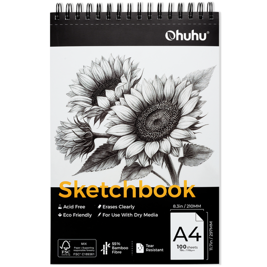 Ohuhu Tear Resistant Bamboo Fiber Drawing Sketchbook US stock