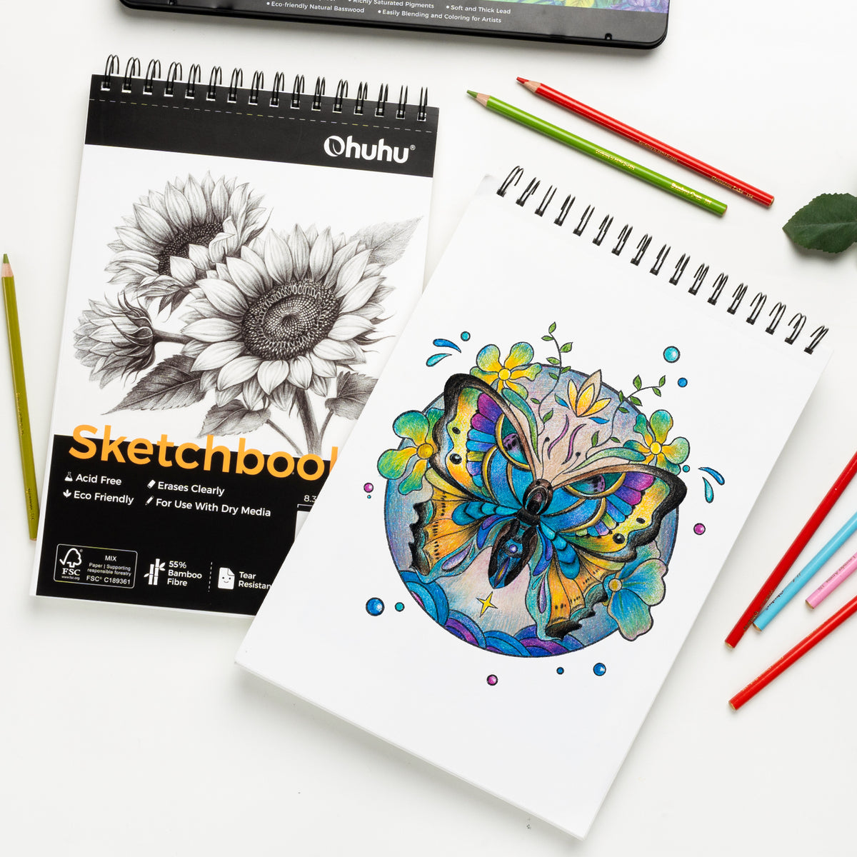 Ohuhu Tear Resistant Bamboo Fiber Drawing Sketchbook US stock