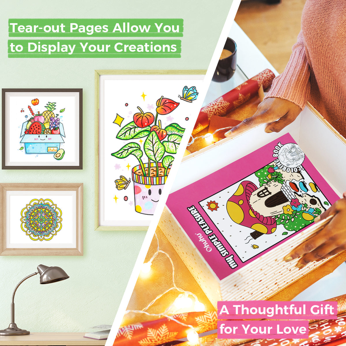 Ohuhu Double-Sided Bleedproof Coloring Book USA only