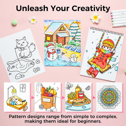 Ohuhu Double-Sided Bleedproof Coloring Book USA only