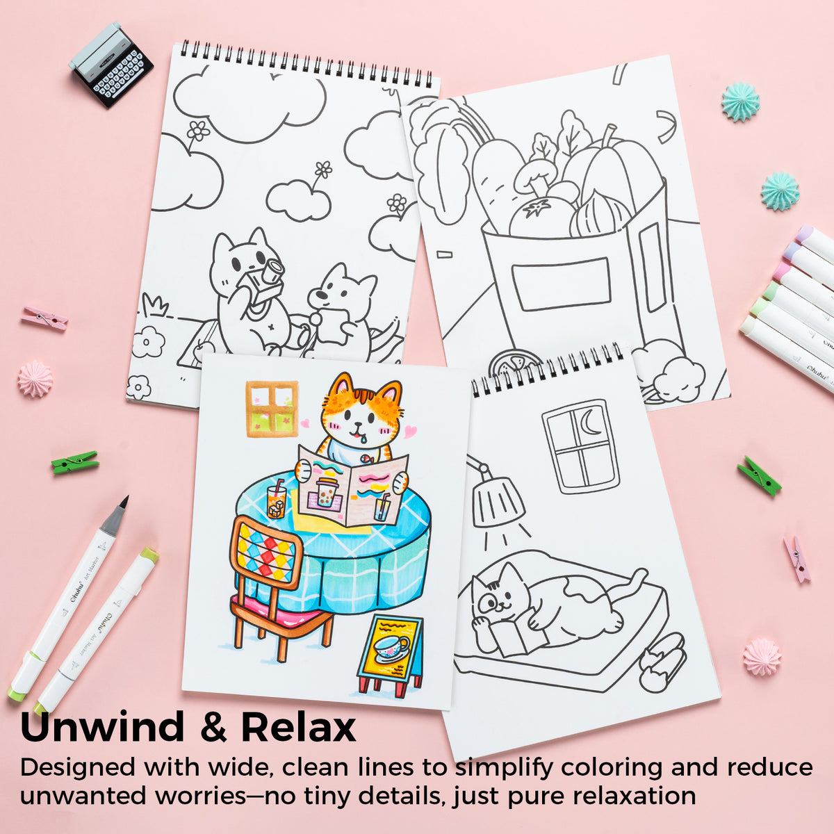 Ohuhu Double-Sided Bleedproof Coloring Book USA only