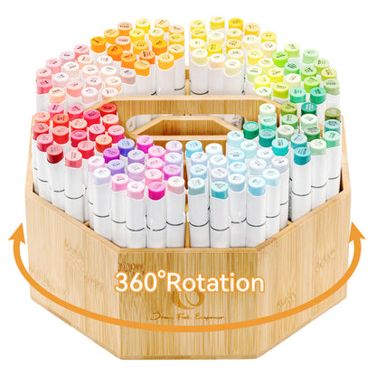 Ohuhu 360° Bamboo Rotating Marker Organizer USA only