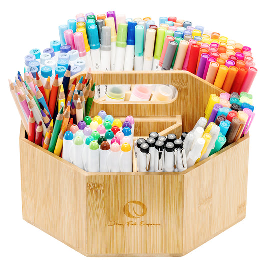 Ohuhu 360° Bamboo Rotating Marker Organizer USA only