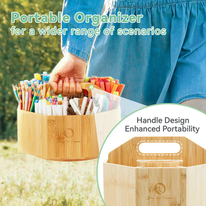 Ohuhu 360° Bamboo Rotating Marker Organizer USA only