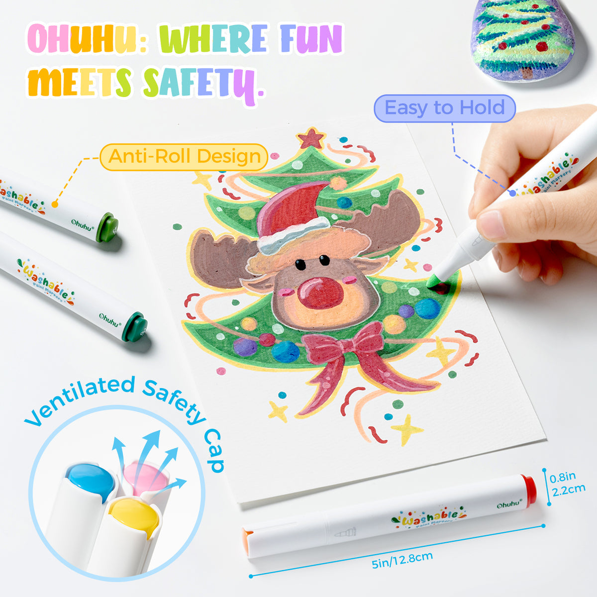 Ohuhu Washable Acrylic Paint Markers for Kids Bullet Tip On Sale