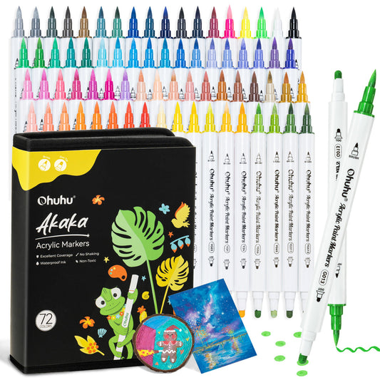 Ohuhu Acrylic Paint Markers Cotton-core 72 Colors - Akaka Discount
