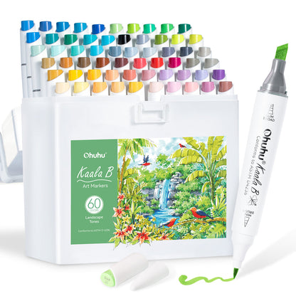Ohuhu Kaala B Dual Tips Alcohol Art Markers, Slim Broad & Mini Brush cheap
