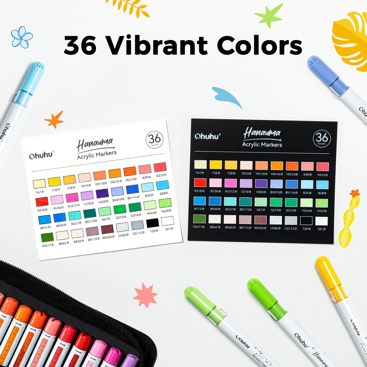 Ohuhu Acrylic Paint Markers Refillable 36 Colors – Hanauma USA