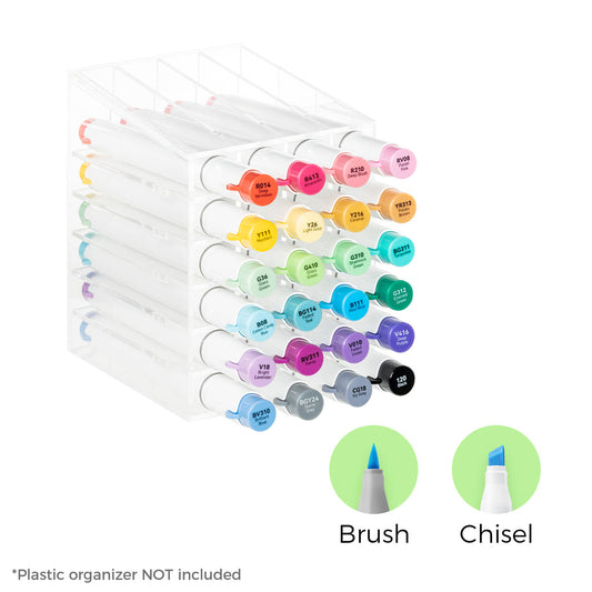 Ohuhu Honolulu² 24 Basic Colors Dual Tips Alcohol Art Markers cheap