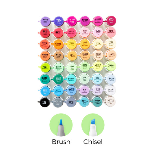 Ohuhu Honolulu² 48 Basic Colors Dual Tips Alcohol Art Markers Clearance