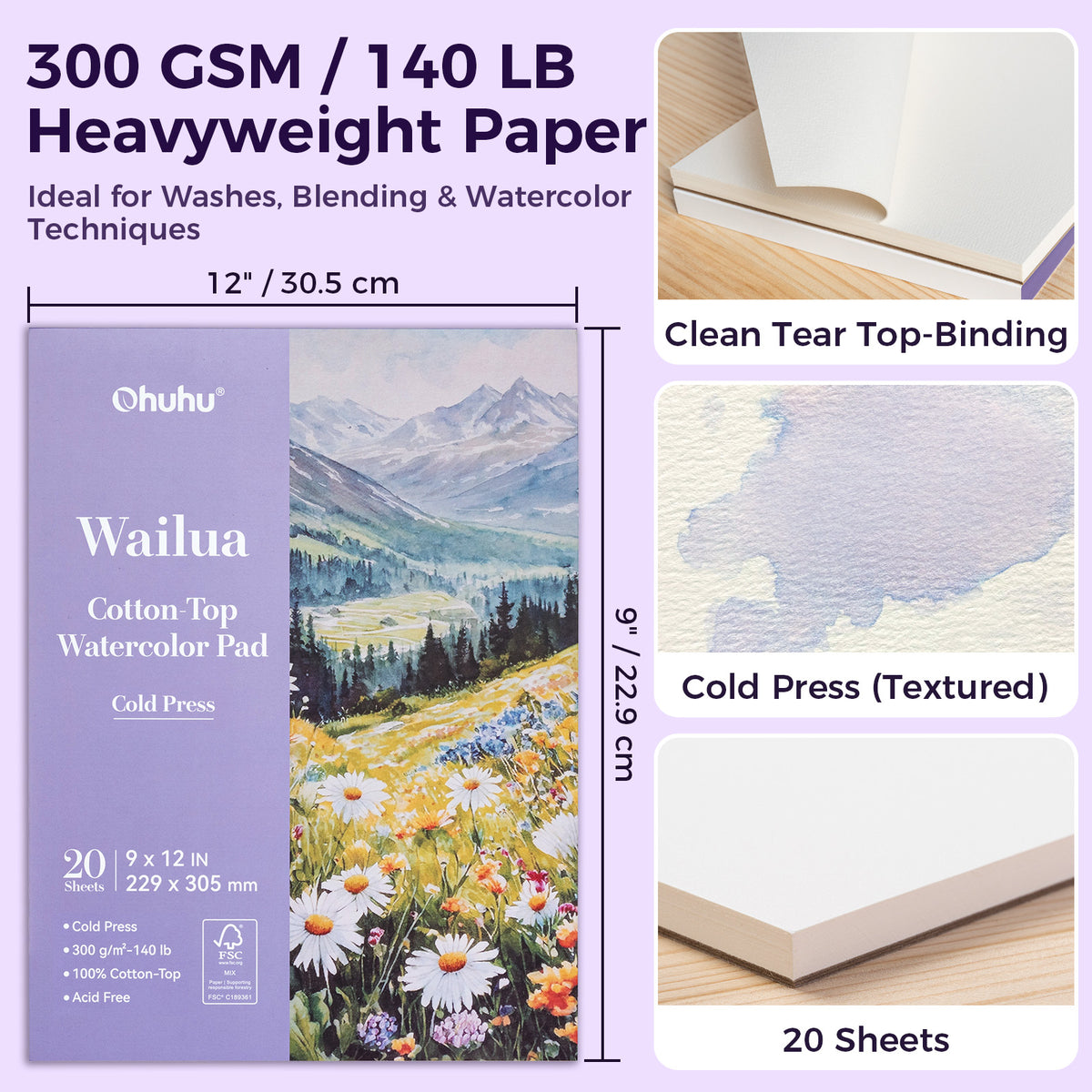 Ohuhu Wailua Cotton-Top Watercolor Pad Discount