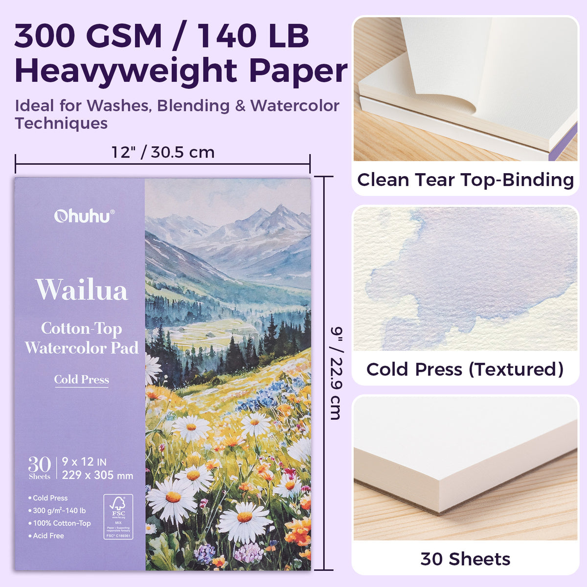 Ohuhu Wailua Cotton-Top Watercolor Pad Discount