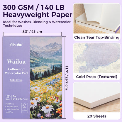 Ohuhu Wailua Cotton-Top Watercolor Pad Discount