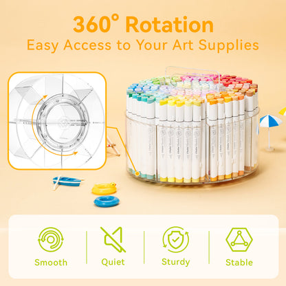Ohuhu 360° Rotating Clear Acrylic Marker Organizer USA