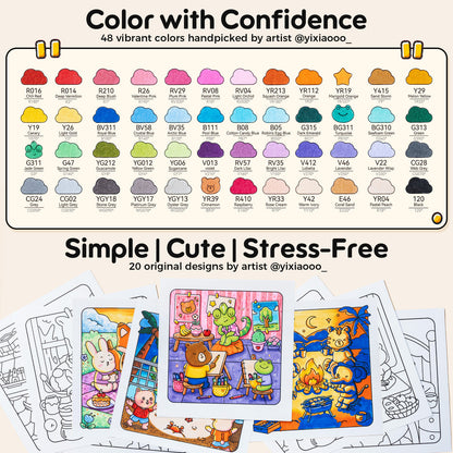 Ohuhu Honolulu B 48 Colors Alcohol Markers with Coloring Book Discount