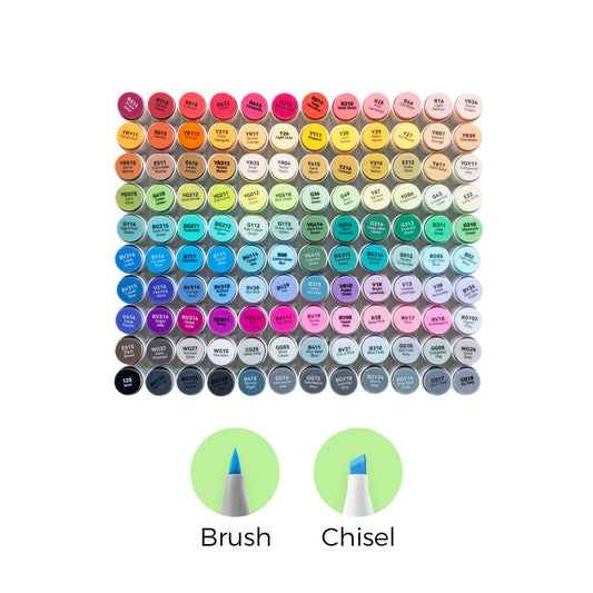 Ohuhu Honolulu 120 Colors Dual Tips Alcohol Art Marker (New Color Codes) US