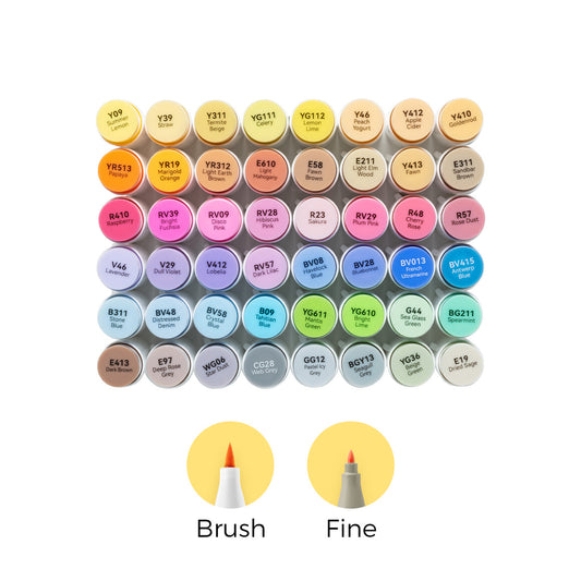 Ohuhu Honolulu 48 Mid-tone Colors Dual Tips Alcohol Art Markers (New Color Codes) cheap