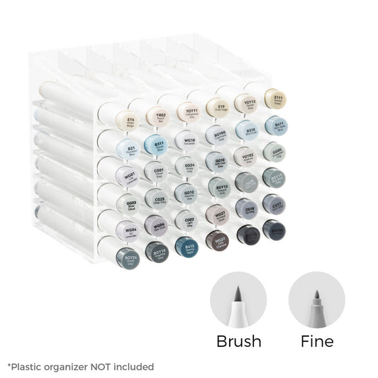 Ohuhu Honolulu 36 Gray Tone Colors Dual Tips Alcohol Art Markers (New Color Codes) On Sale