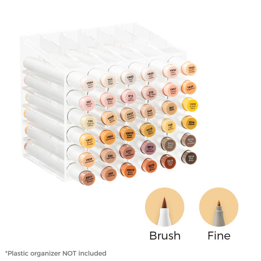 Ohuhu Honolulu 36 Skin Tone Colors Dual Tips Portrait Alcohol Art Markers (New Color Codes) US stock