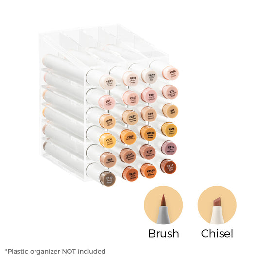 Ohuhu Honolulu 24 Skin Tone Colors Dual Tips Portrait Alcohol Art Markers (New Color Codes) Discount