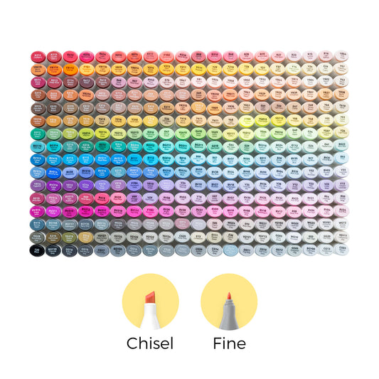 Ohuhu Oahu 320 Colors Dual Tips Alcohol Art Markers, Fine & Chisel (New Color Codes) US stock