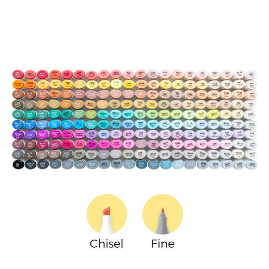 Ohuhu Oahu 200 Colors Dual Tips Alcohol Art Markers, Fine & Chisel On Sale