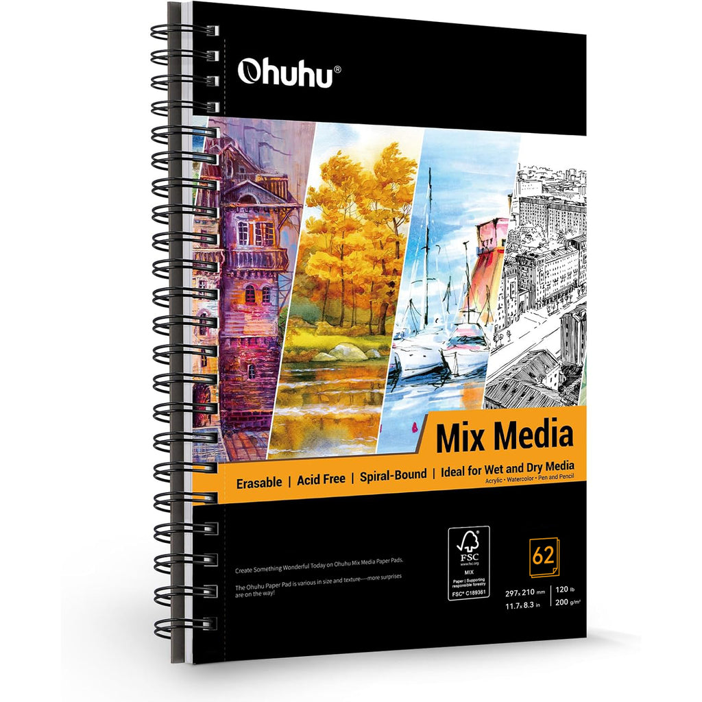 Ohuhu Spiral-Bound Mix Media Pad for Multiple Techniques Discount