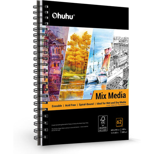 Ohuhu Spiral-Bound Mix Media Pad for Multiple Techniques Discount