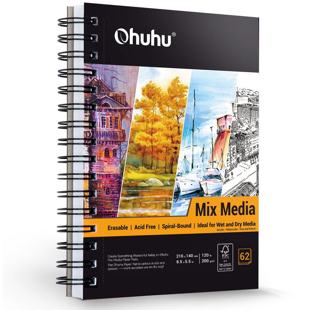Ohuhu Spiral-Bound Mix Media Pad for Multiple Techniques Discount