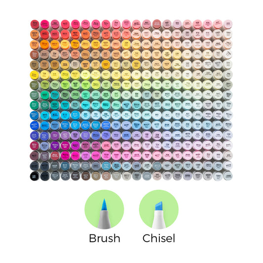 Ohuhu Honolulu 320 Colors Dual Tips Alcohol Art Markers (New Color Codes) US