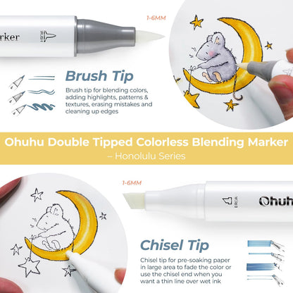 Ohuhu Honolulu Colorless Blender Marker - Pack of 6 Discount
