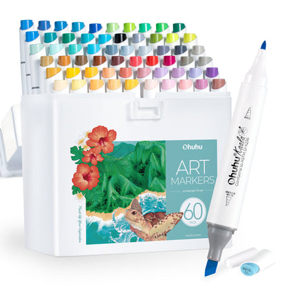 Ohuhu Kaala Five Tones Slim Broad and Fine Dual Tips Alcohol Art Markers Clearance