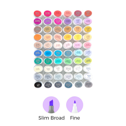 Ohuhu Kaala Five Tones Slim Broad and Fine Dual Tips Alcohol Art Markers Clearance