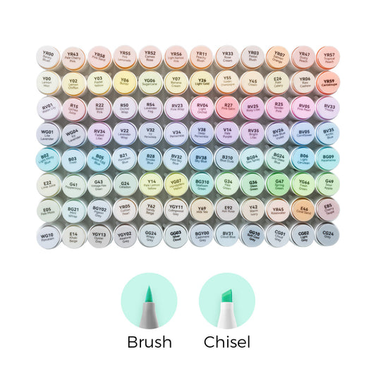 Ohuhu Honolulu 96 Pastel Colors Alcohol Art Markers - Sweetness & Blossoming (New Color Codes) On Sale