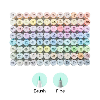 Ohuhu Honolulu 96 Pastel Colors Alcohol Art Markers - Sweetness & Blossoming (New Color Codes) On Sale