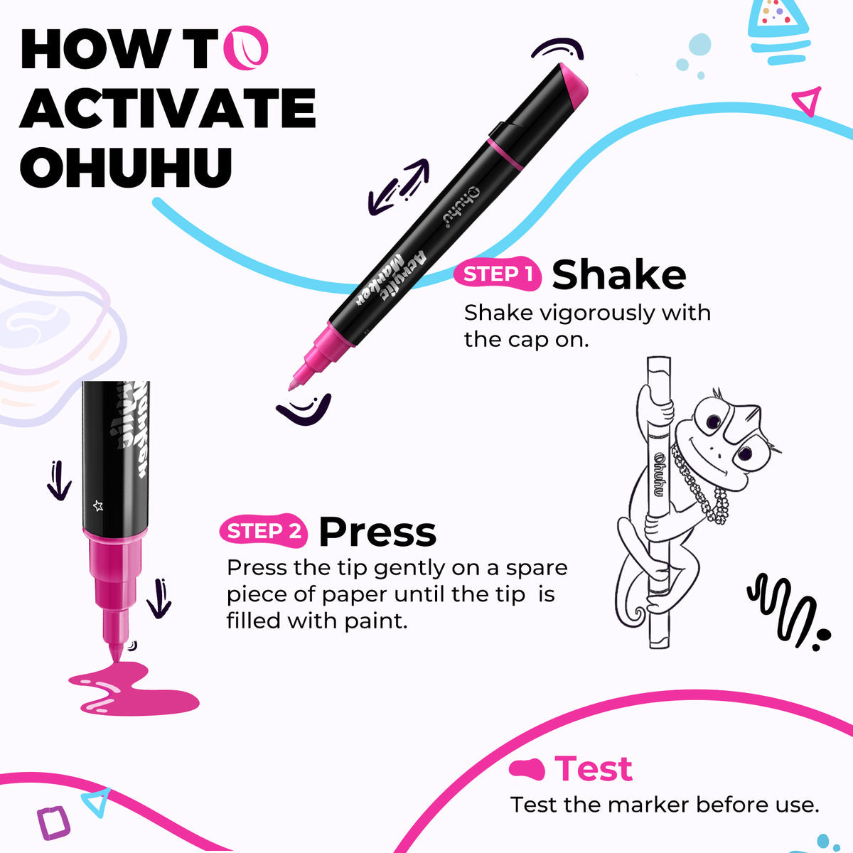 Ohuhu Dual Nib Waterproof Acrylic Pen 30 / 60 / 90 Colors - Kakaako USA only