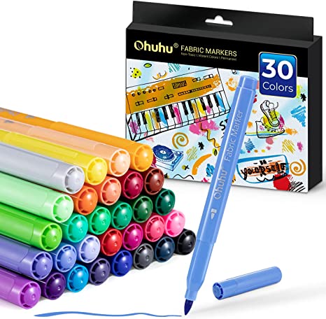 Ohuhu Fabric 30 Color Markers Permanent for Clothes On Sale