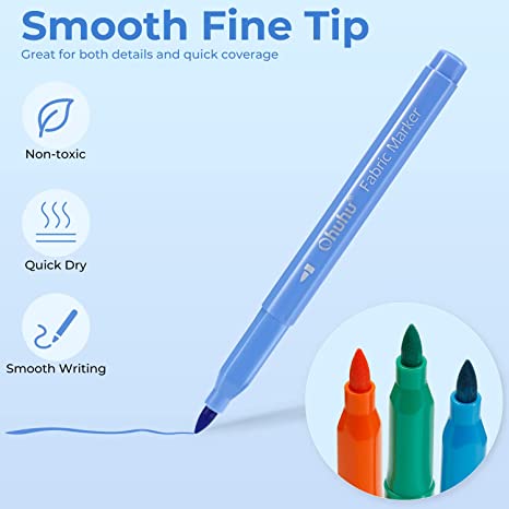Ohuhu Fabric 30 Color Markers Permanent for Clothes On Sale