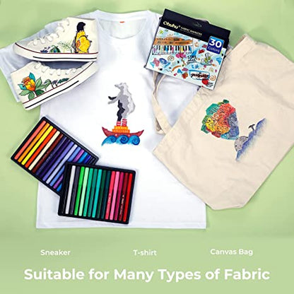 Ohuhu Fabric 30 Color Markers Permanent for Clothes On Sale