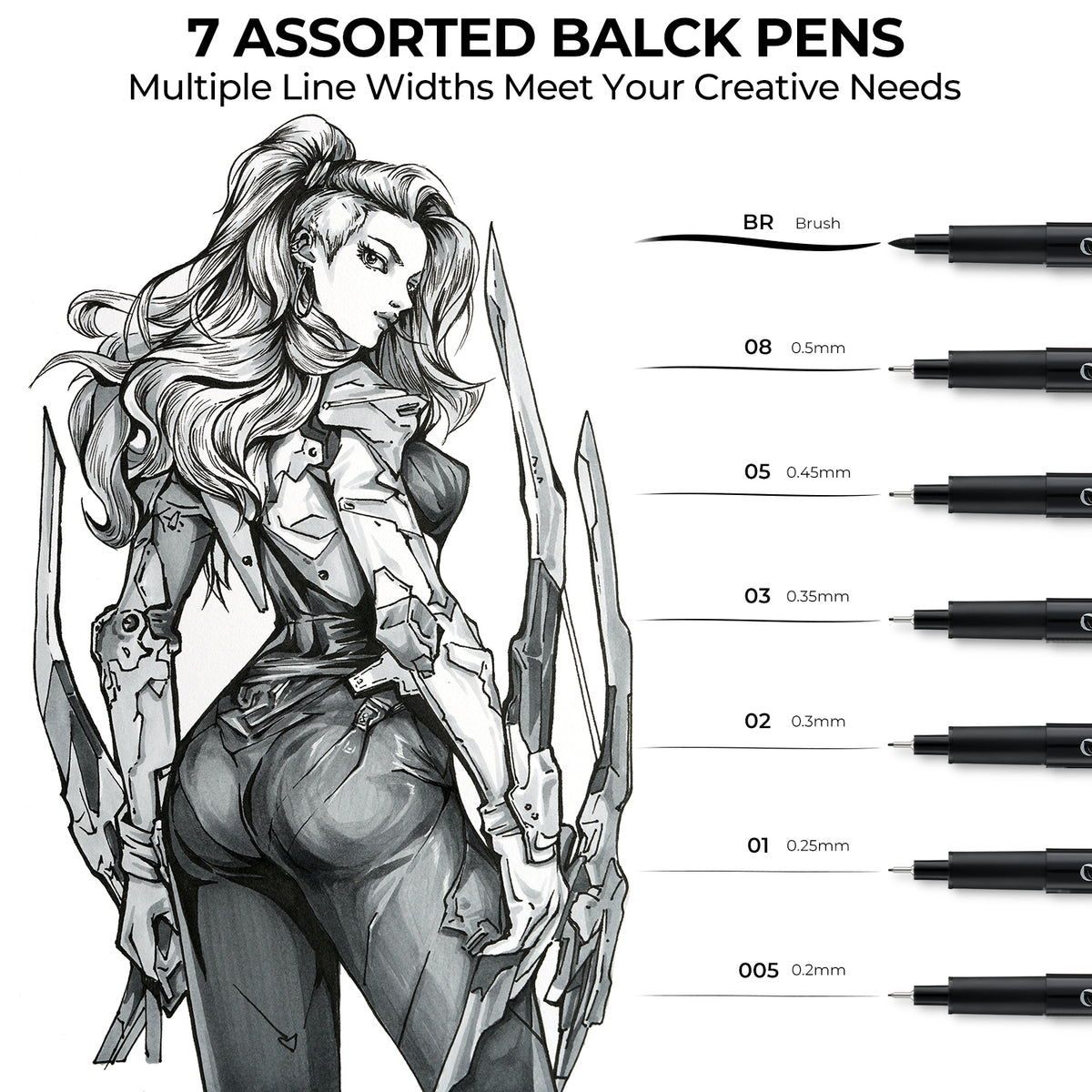 Ohuhu Hana Highway Fineliner Drawing Pens,18 Pack US