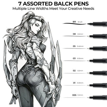 Ohuhu Hana Highway Fineliner Drawing Pens,18 Pack US